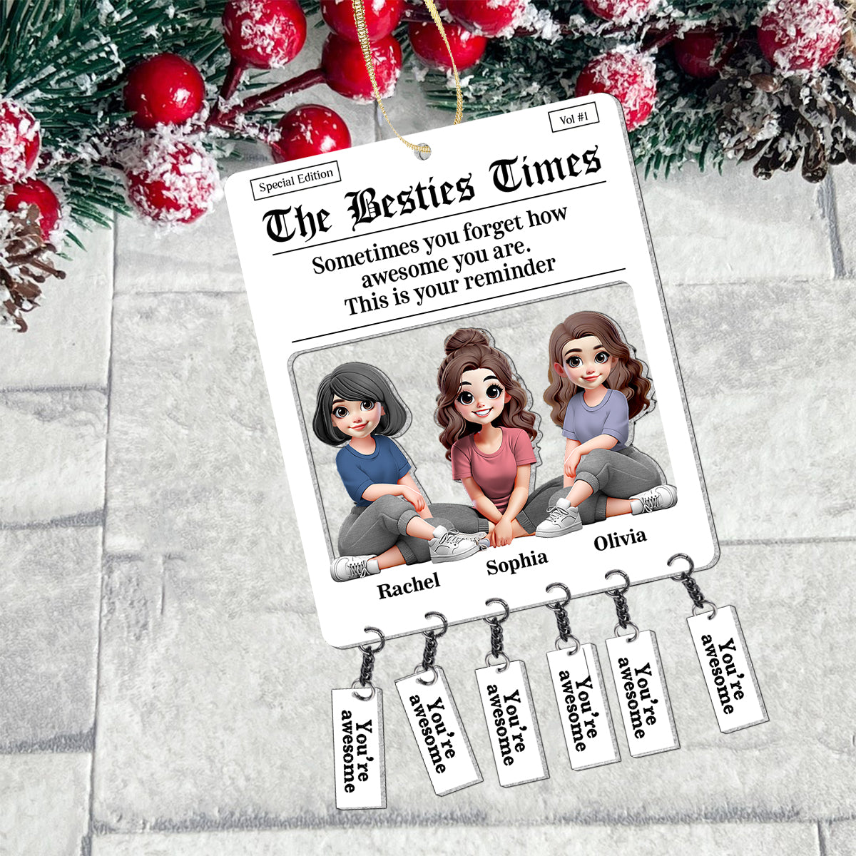 Abreißflyer – Personalisierter Freundschaftsanhänger mit Charm