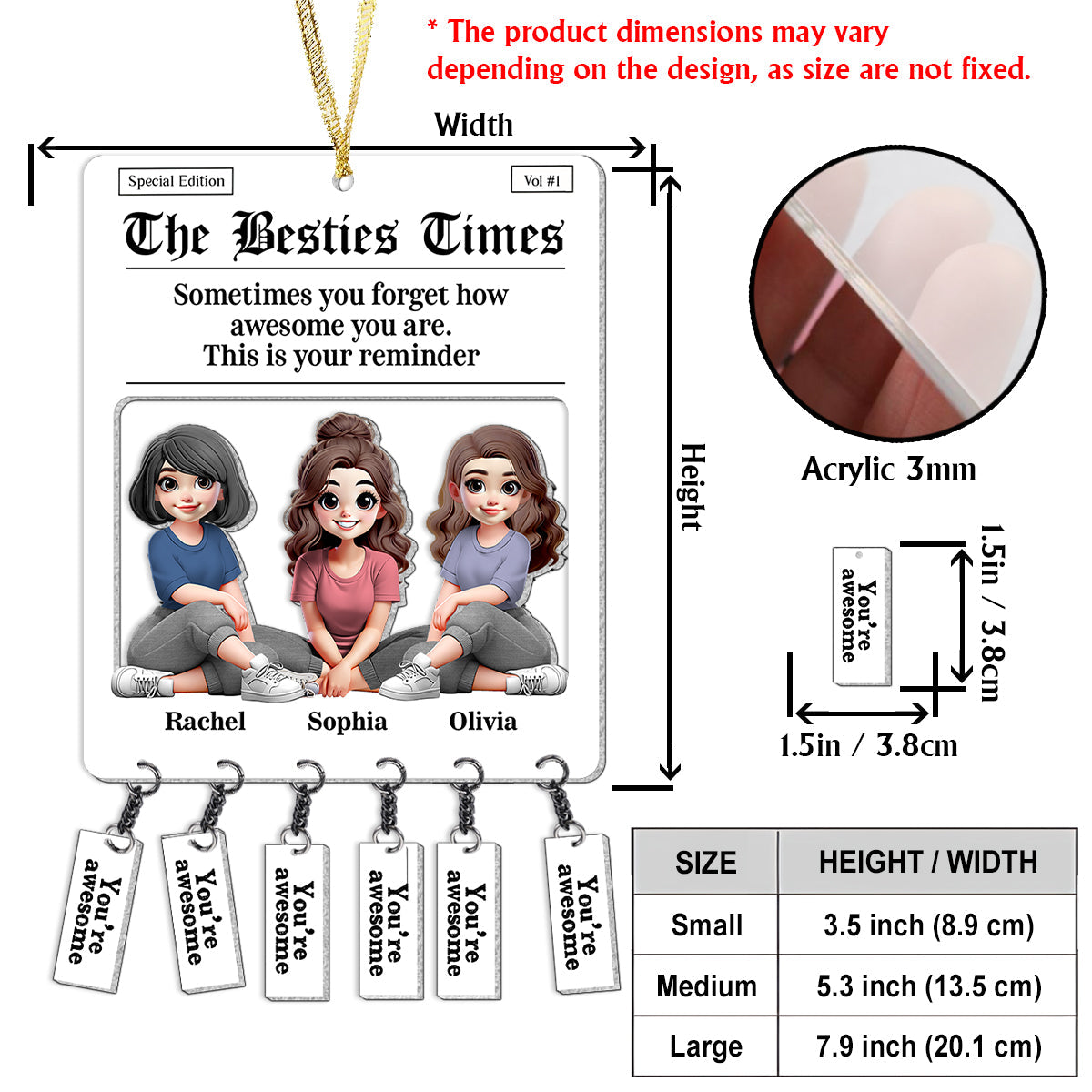 Abreißflyer – Personalisierter Freundschaftsanhänger mit Charm