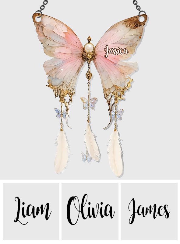 Wunderschöner Vintage-Schmetterling – Personalisierter Schmetterlings-Fensterhänger als Sonnenfänger