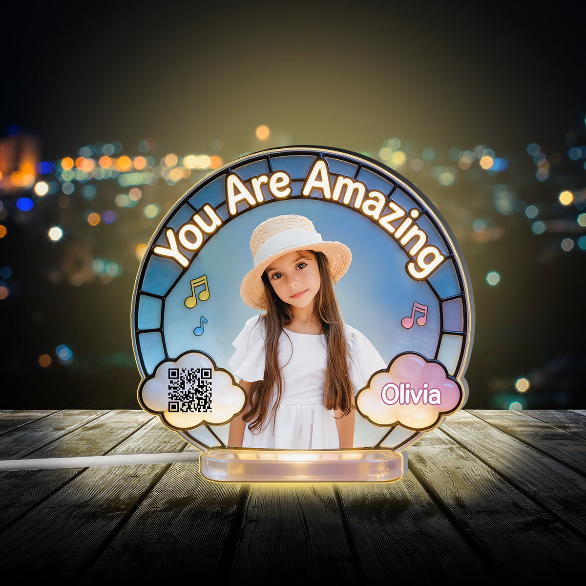 A Song Made Just for Your Child - Personalized Kid Acrylic LED Night Light