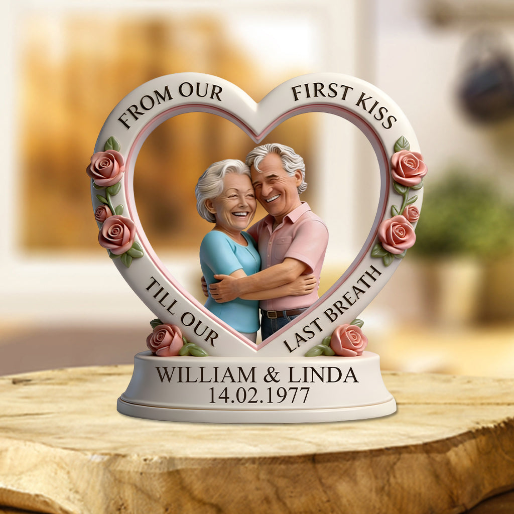 BIS ZUM LETZTEN ATEMZUG – Personalisierte Acrylplakette für Paare in individueller Form