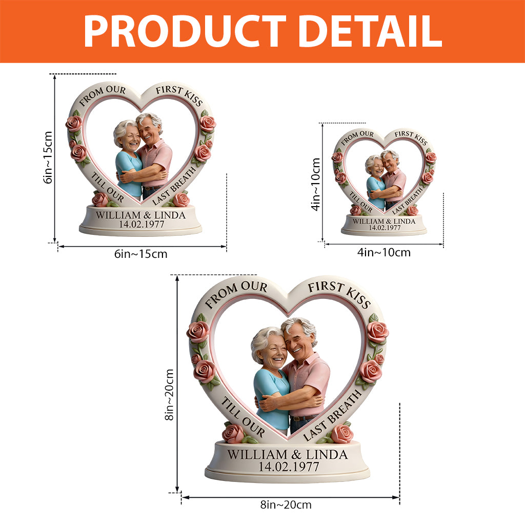 BIS ZUM LETZTEN ATEMZUG – Personalisierte Acrylplakette für Paare in individueller Form