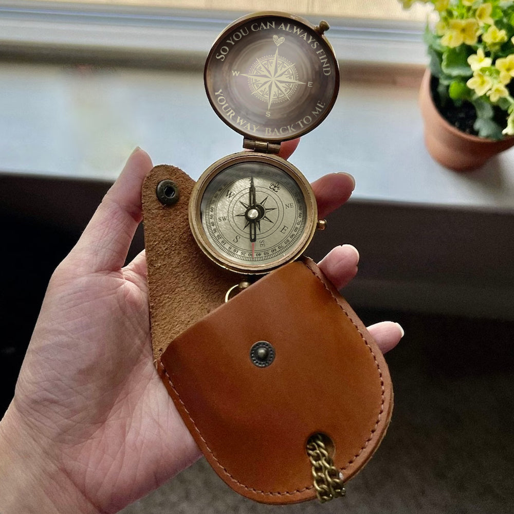 You Can Always Find Your Way Back To Me - Personalized Couple Compass