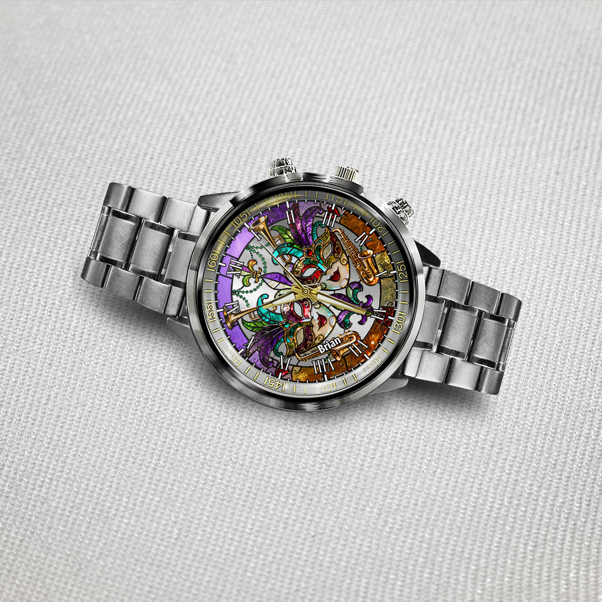 Mardi-Gras-Maske – Personalisierte Mardi-Gras-Handuhr