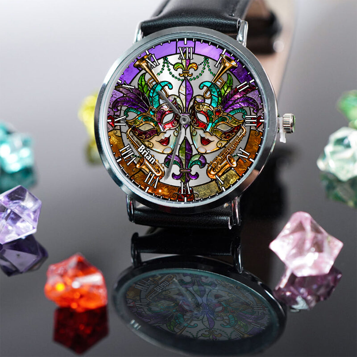 Mardi-Gras-Maske – Personalisierte Mardi-Gras-Handuhr