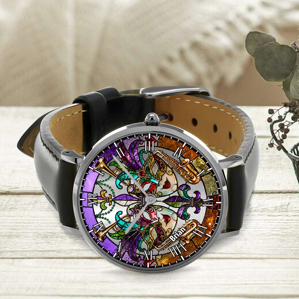Mardi-Gras-Maske – Personalisierte Mardi-Gras-Handuhr