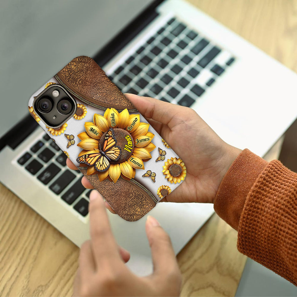 Sonnenblumen-Geschenk für Oma und Mama – Personalisierte Handyhülle mit Oma-Motiv