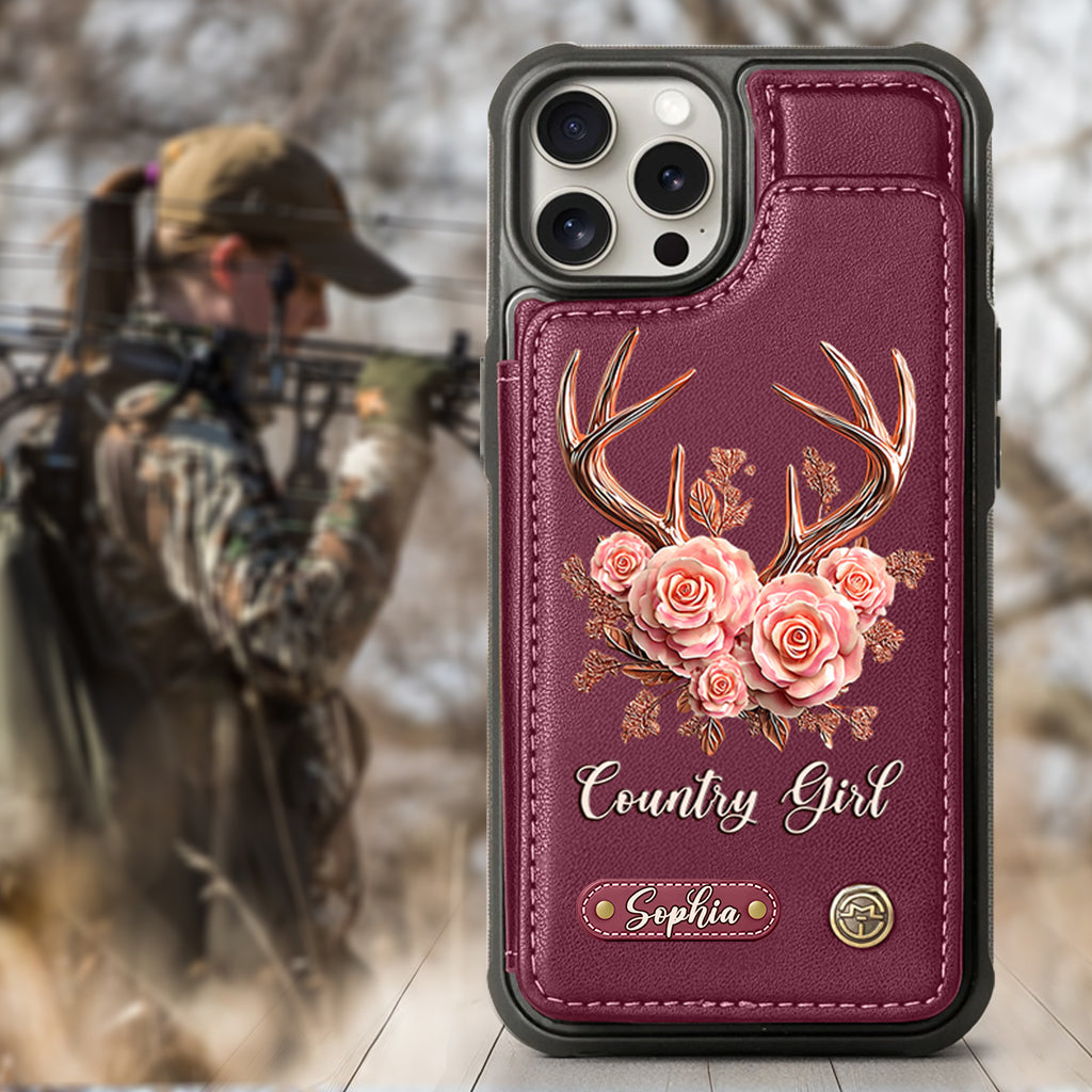 Country Girl – Personalisierte Handyhülle mit Jagd-Geldbörse