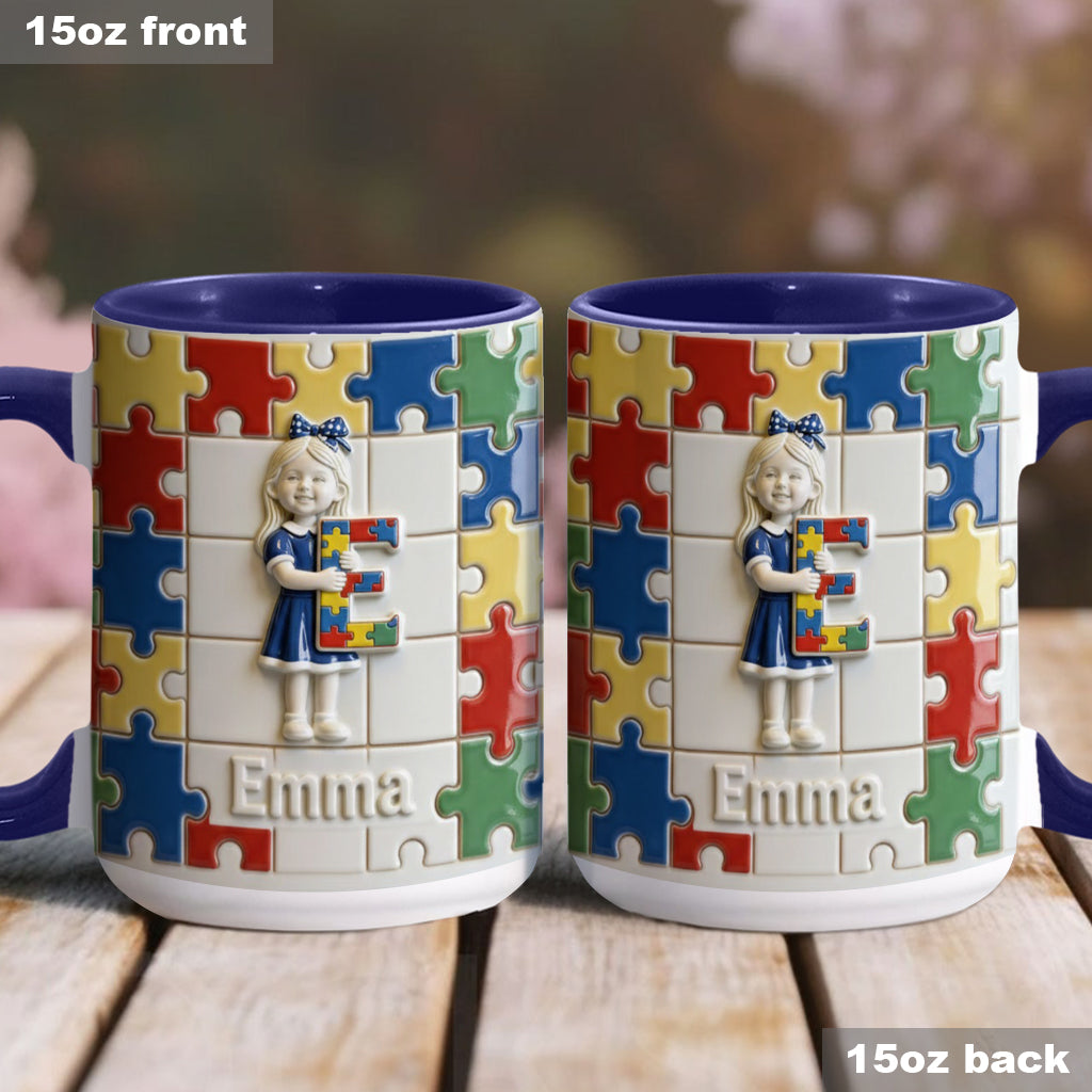 Autism Letter - Personalized Autism Awareness Accent Mug & Coaster