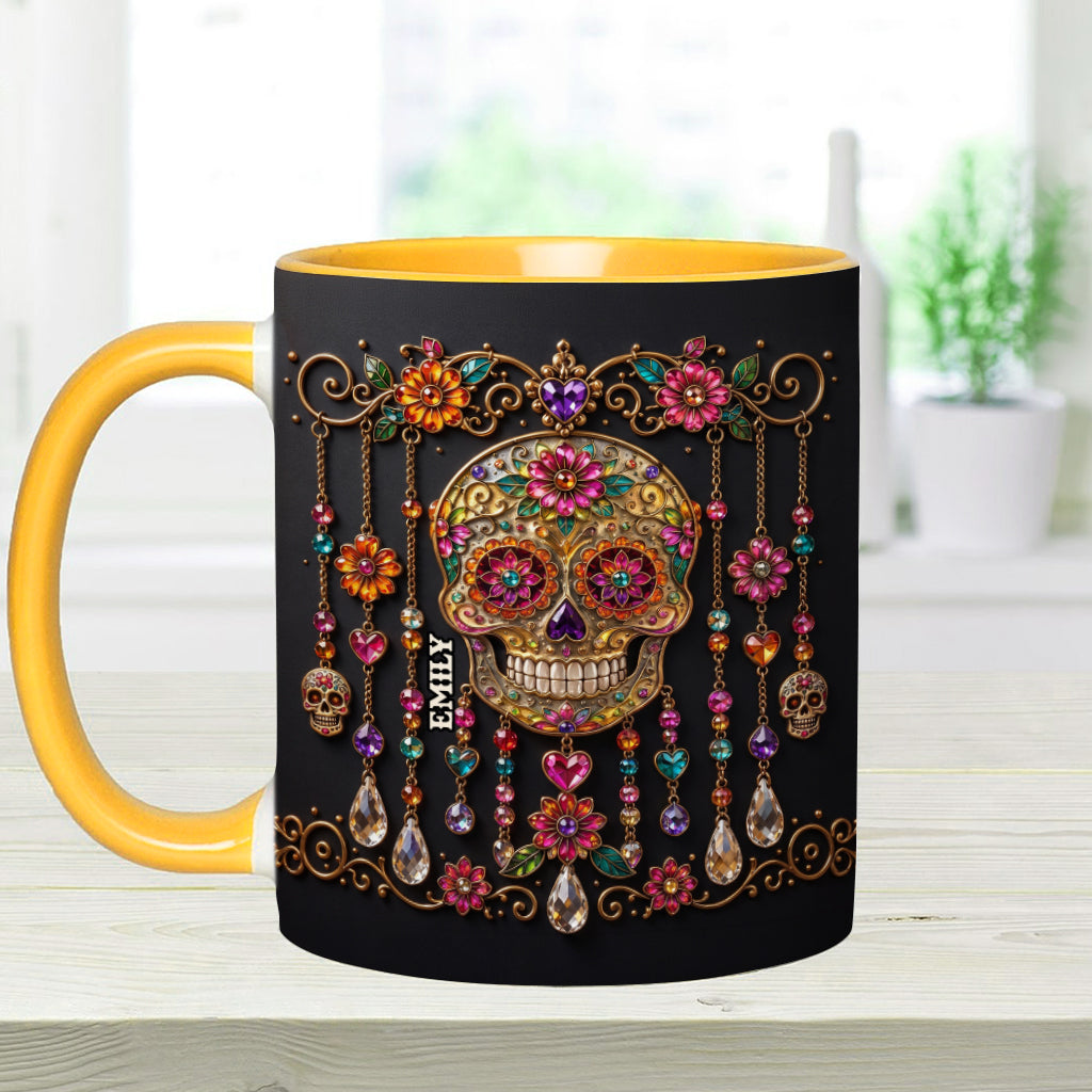 Beautiful Skull - Personalized Skull Accent Mug
