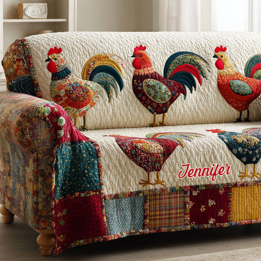 Farming Life - Personalized Chicken Quilted Sofa/Couch Cover