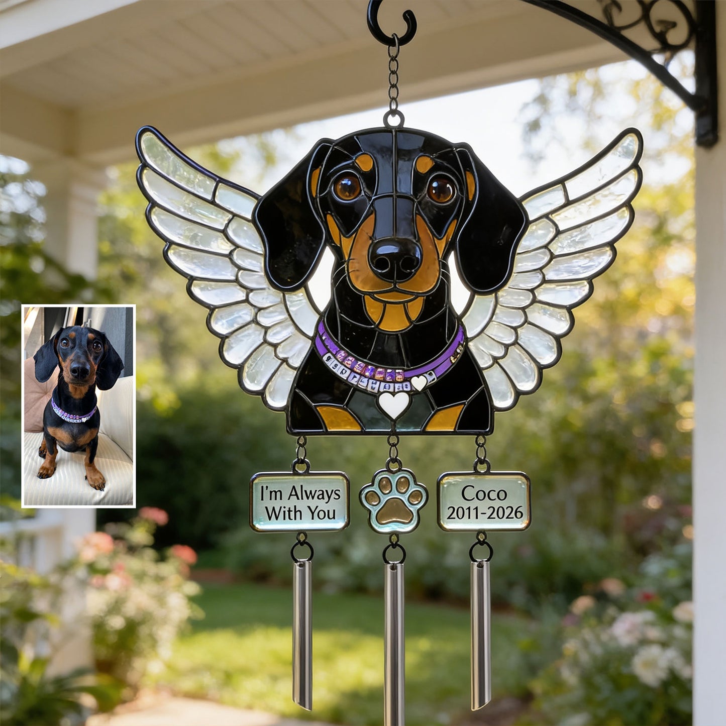 Hear The Wind - Personalized Dog Wind Chime With Charm