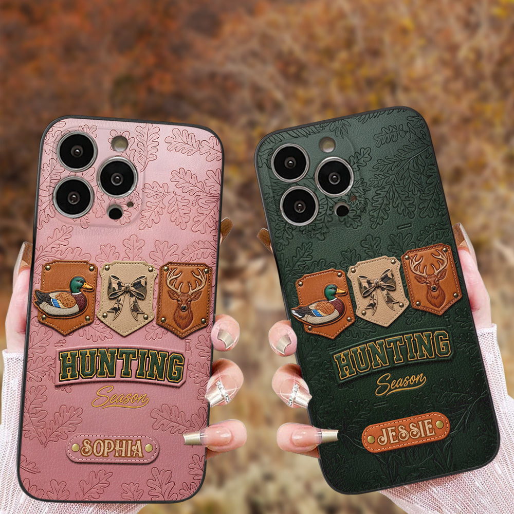 Hunting Season - Personalized Hunting Leather Phone Case
