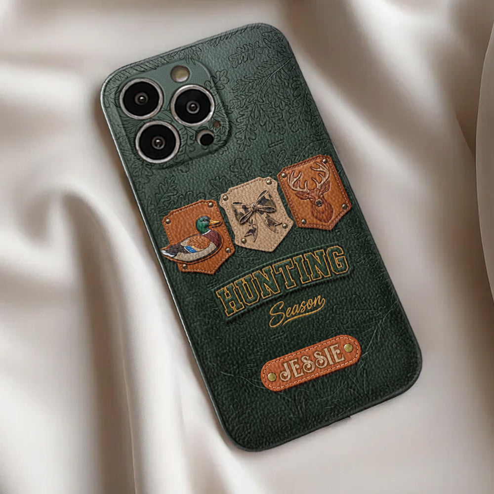 Hunting Season - Personalized Hunting Leather Phone Case
