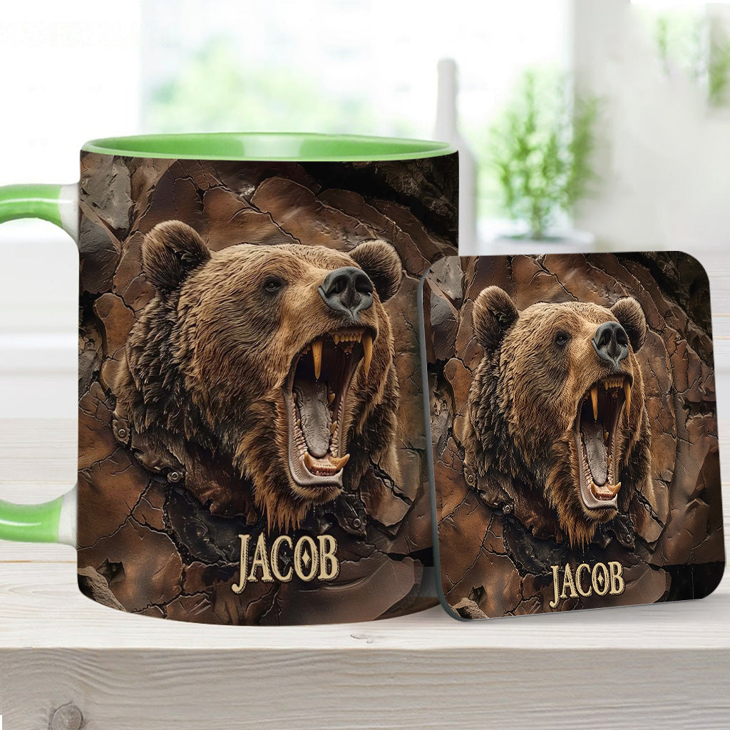 Grizzlies Roar Realistic Bear Design - Personalized Bear Accent Mug