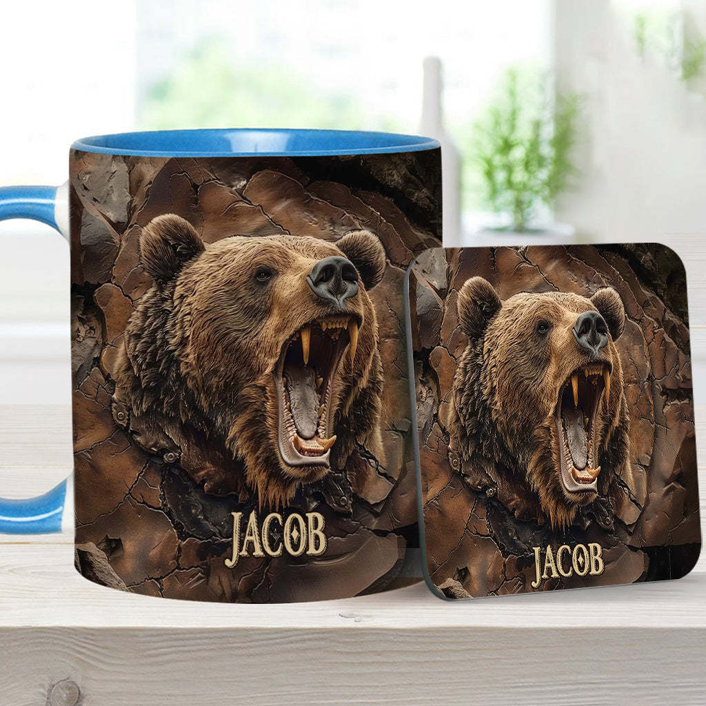 Grizzlies Roar Realistic Bear Design - Personalized Bear Accent Mug