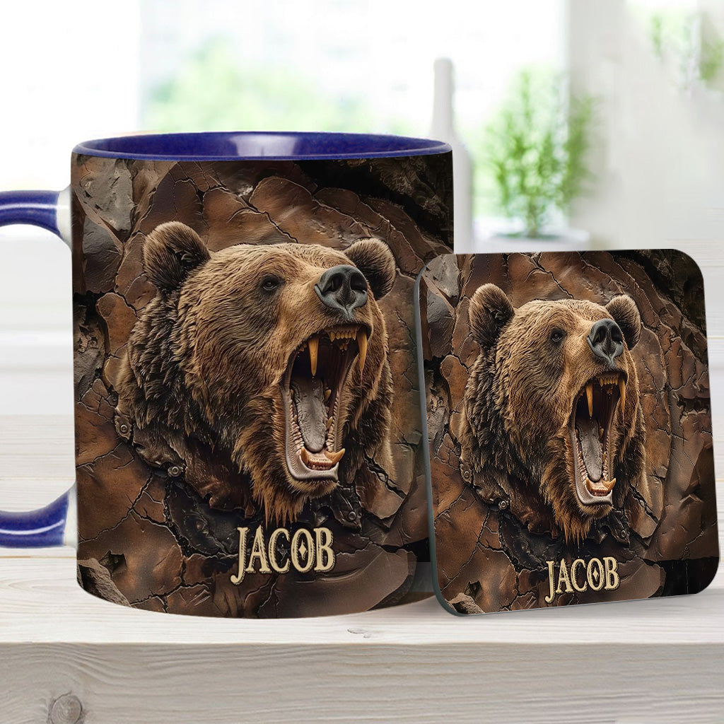 Grizzlies Roar Realistic Bear Design - Personalized Bear Accent Mug