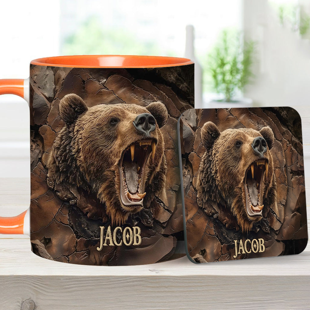 Grizzlies Roar Realistic Bear Design - Personalized Bear Accent Mug