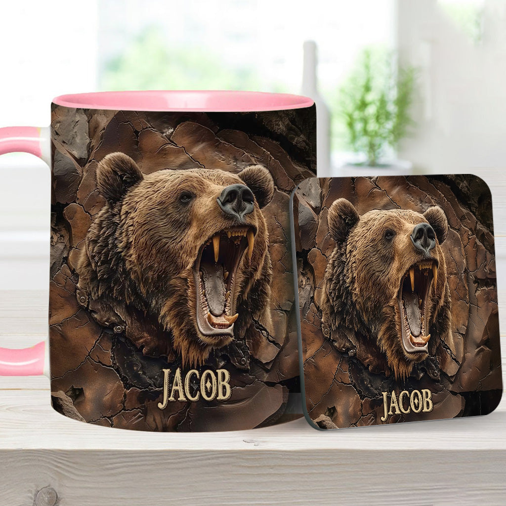 Grizzlies Roar Realistic Bear Design - Personalized Bear Accent Mug