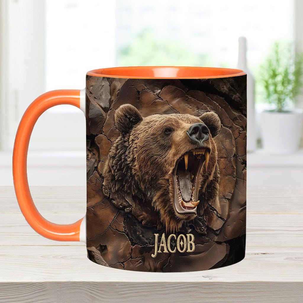 Grizzlies Roar Realistic Bear Design - Personalized Bear Accent Mug