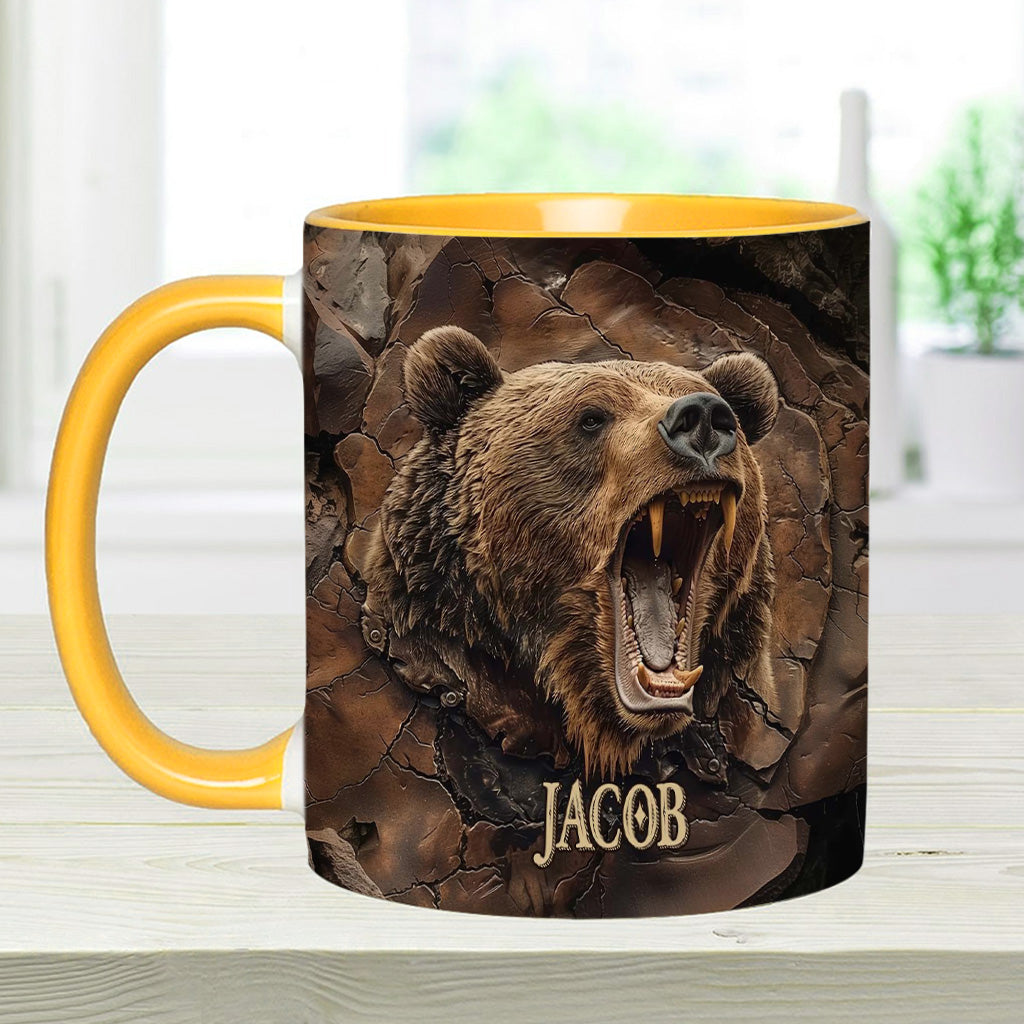 Grizzlies Roar Realistic Bear Design - Personalized Bear Accent Mug