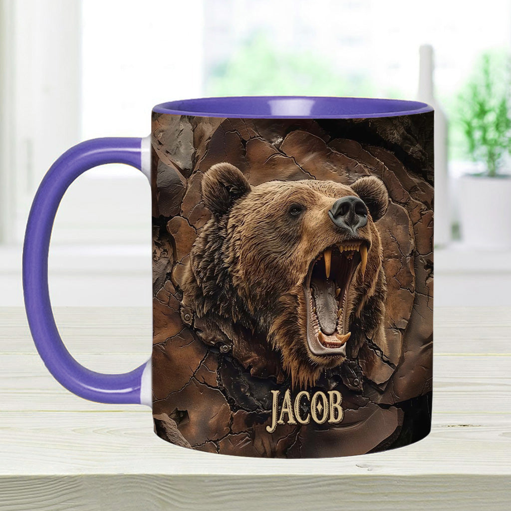 Grizzlies Roar Realistic Bear Design - Personalized Bear Accent Mug