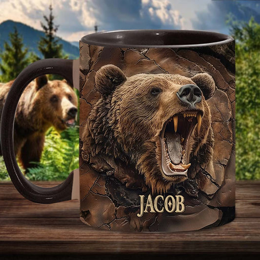Grizzlies Roar Realistic Bear Design - Personalized Bear Accent Mug