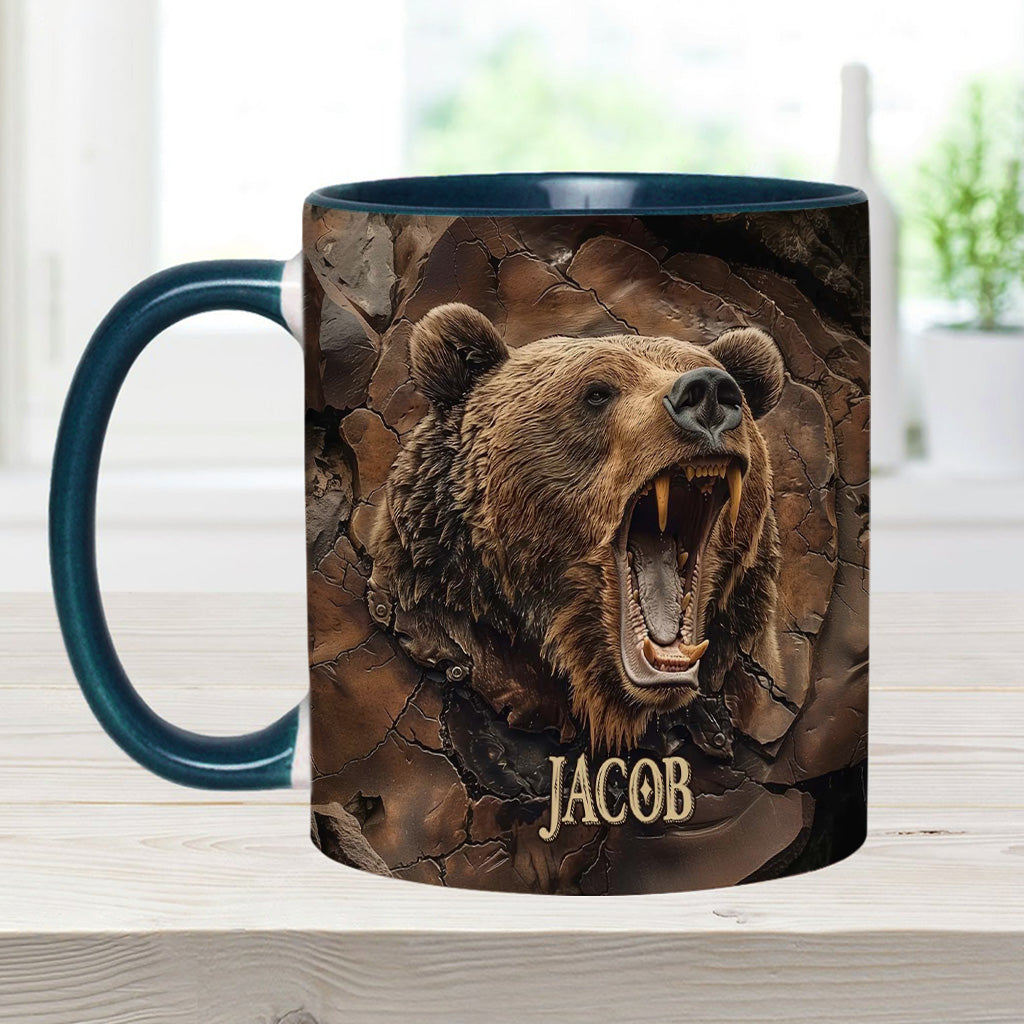 Grizzlies Roar Realistic Bear Design - Personalized Bear Accent Mug