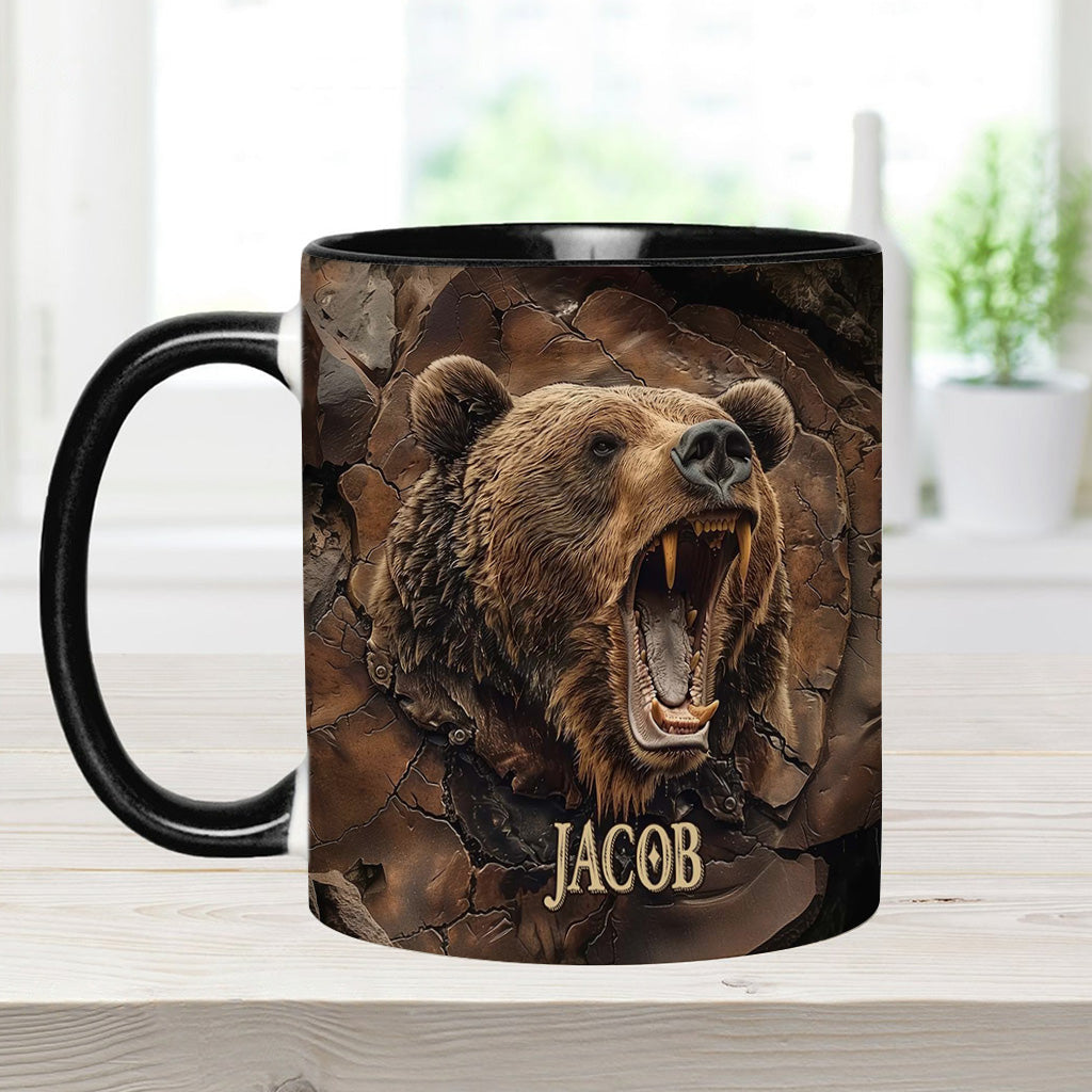 Grizzlies Roar Realistic Bear Design - Personalized Bear Accent Mug