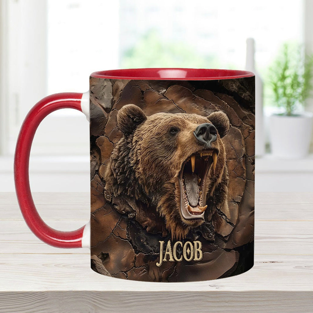 Grizzlies Roar Realistic Bear Design - Personalized Bear Accent Mug