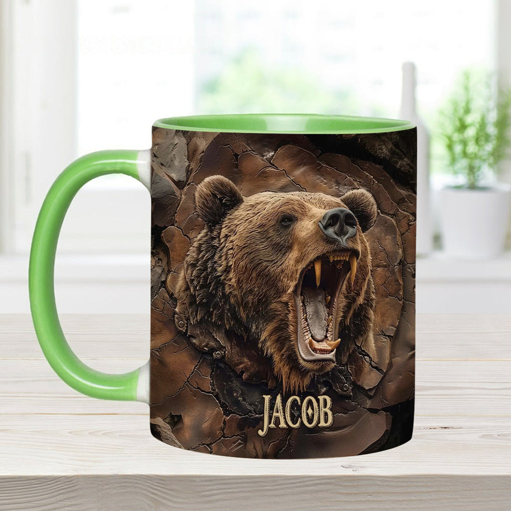 Grizzlies Roar Realistic Bear Design - Personalized Bear Accent Mug