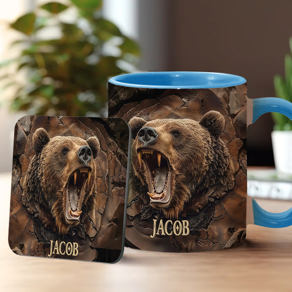 Grizzlies Roar Realistic Bear Design - Personalized Bear Accent Mug