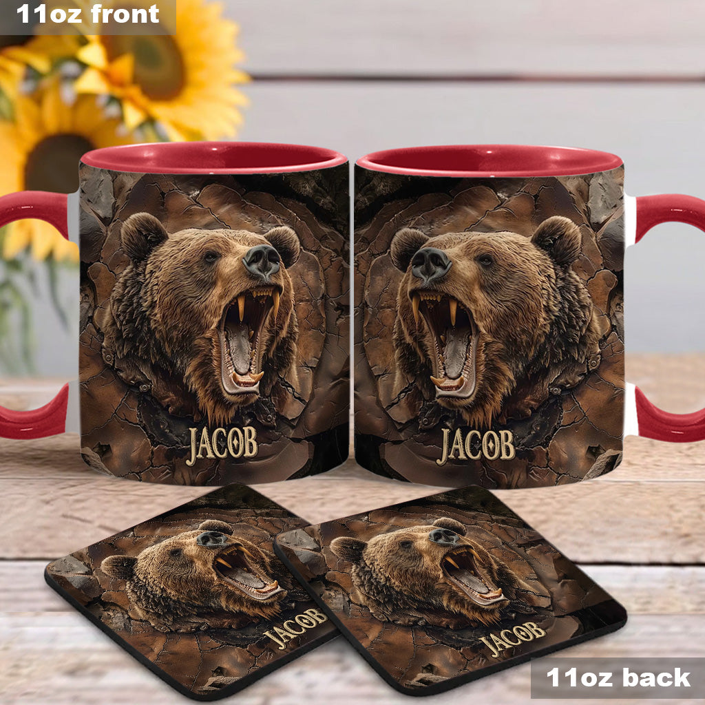 Grizzlies Roar Realistic Bear Design - Personalized Bear Accent Mug