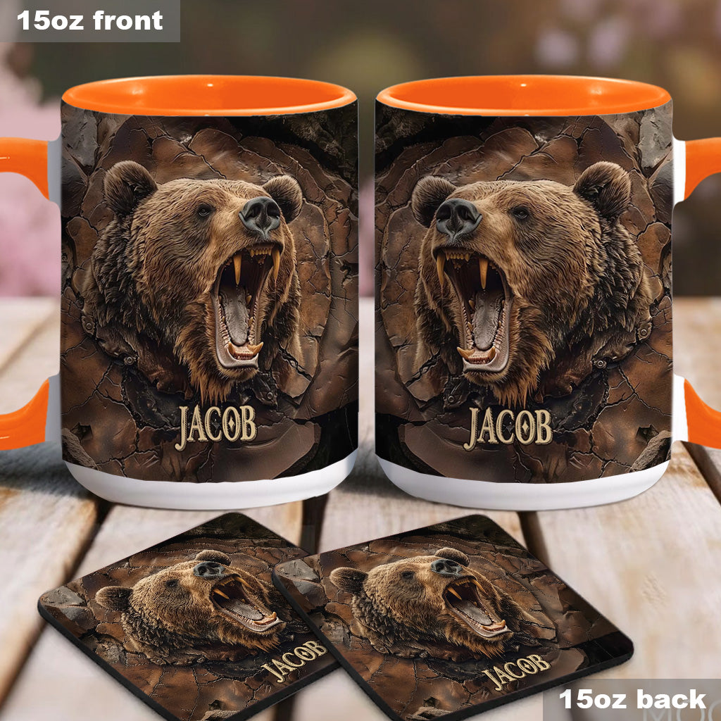 Grizzlies Roar Realistic Bear Design - Personalized Bear Accent Mug