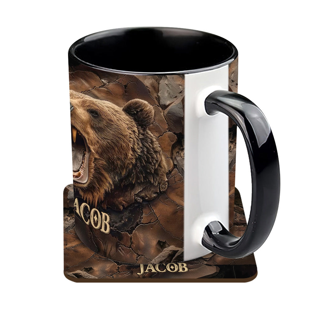 Grizzlies Roar Realistic Bear Design - Personalized Bear Accent Mug