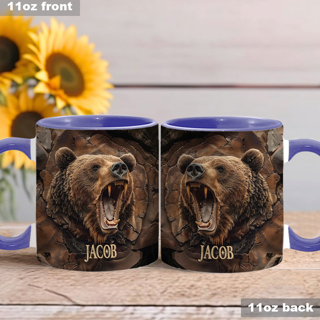 Grizzlies Roar Realistic Bear Design - Personalized Bear Accent Mug