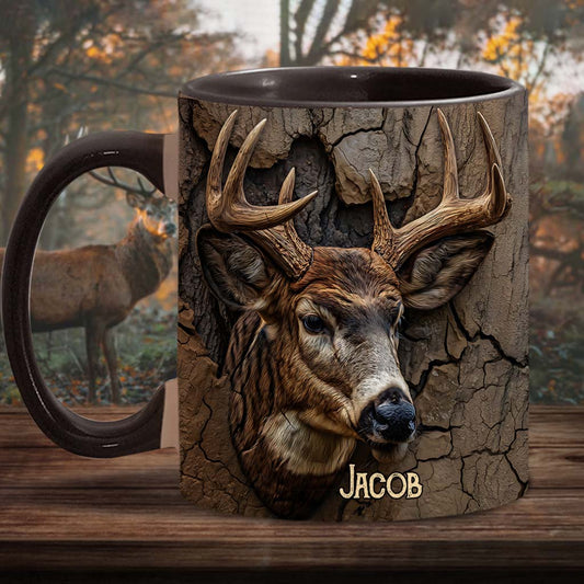 Hirschkopf-Design – Personalisierte Tasse mit Jagdmotiv
