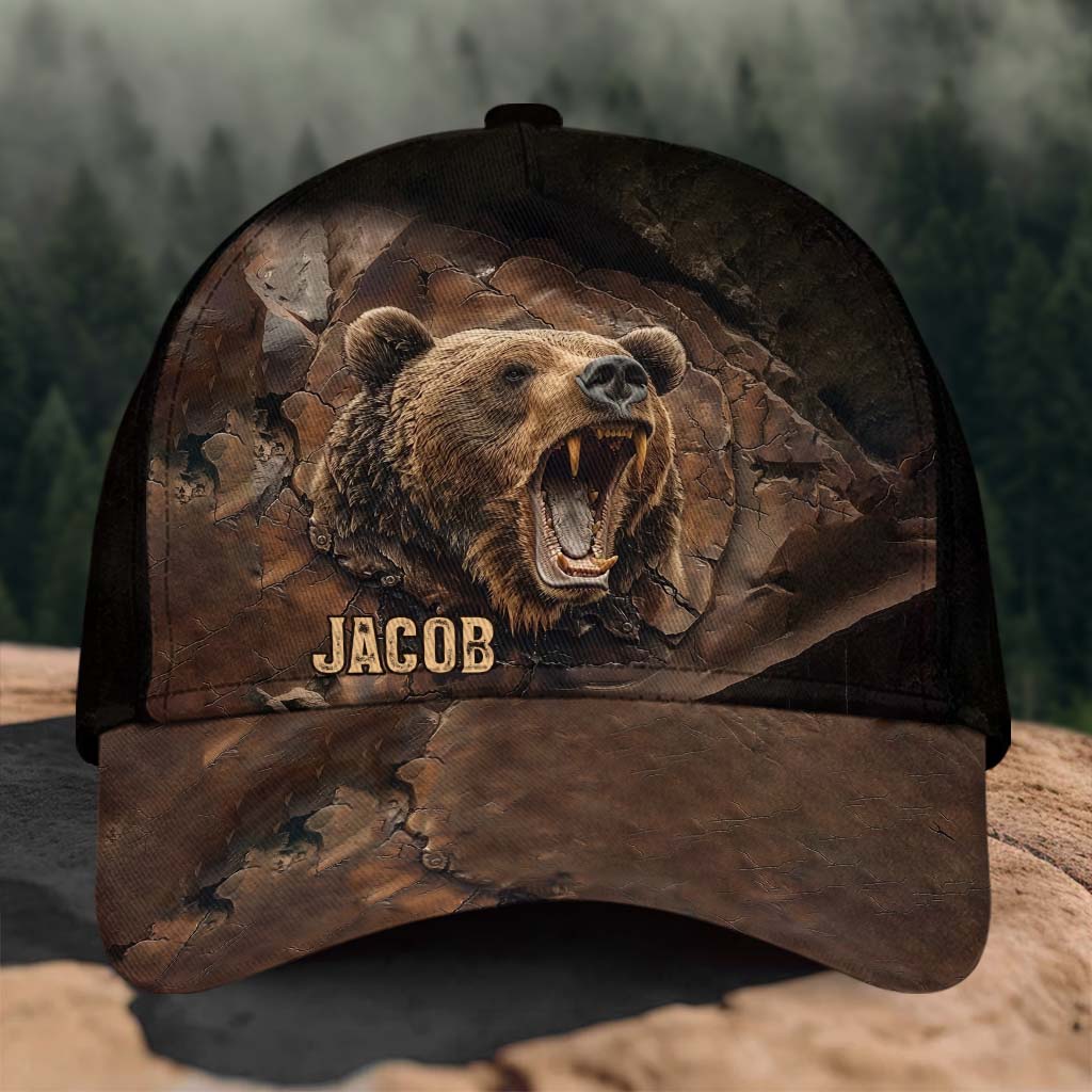 Grizzlies Roar Realistisches Bären-Design - Personalisierte Jagd-Klassiker-Kappe