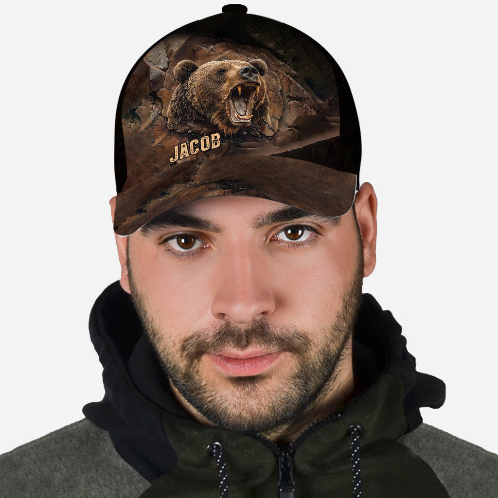 Grizzlies Roar Realistisches Bären-Design - Personalisierte Jagd-Klassiker-Kappe