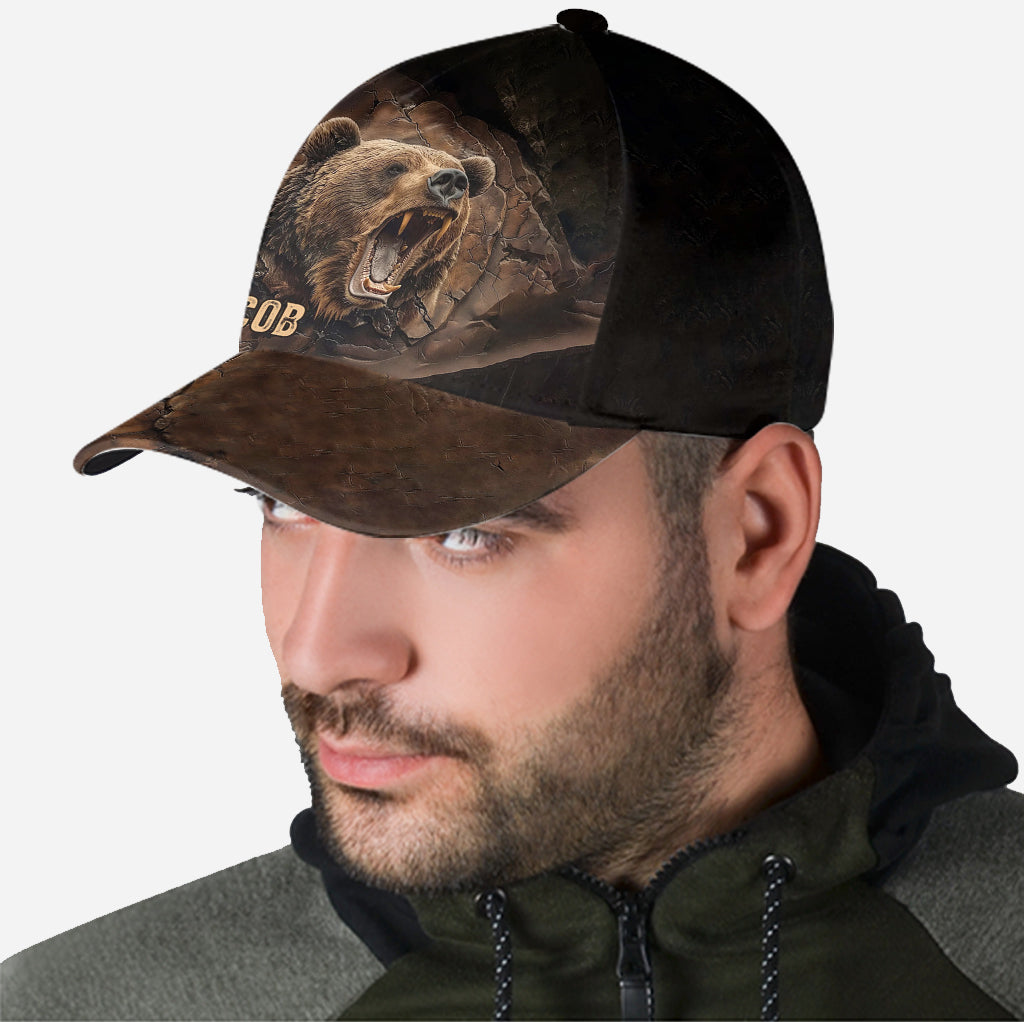 Grizzlies Roar Realistisches Bären-Design - Personalisierte Jagd-Klassiker-Kappe