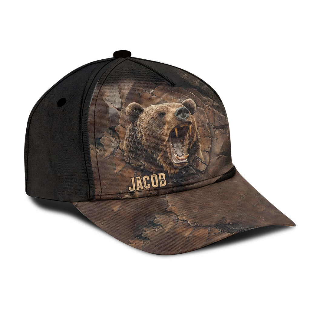 Grizzlies Roar Realistisches Bären-Design - Personalisierte Jagd-Klassiker-Kappe