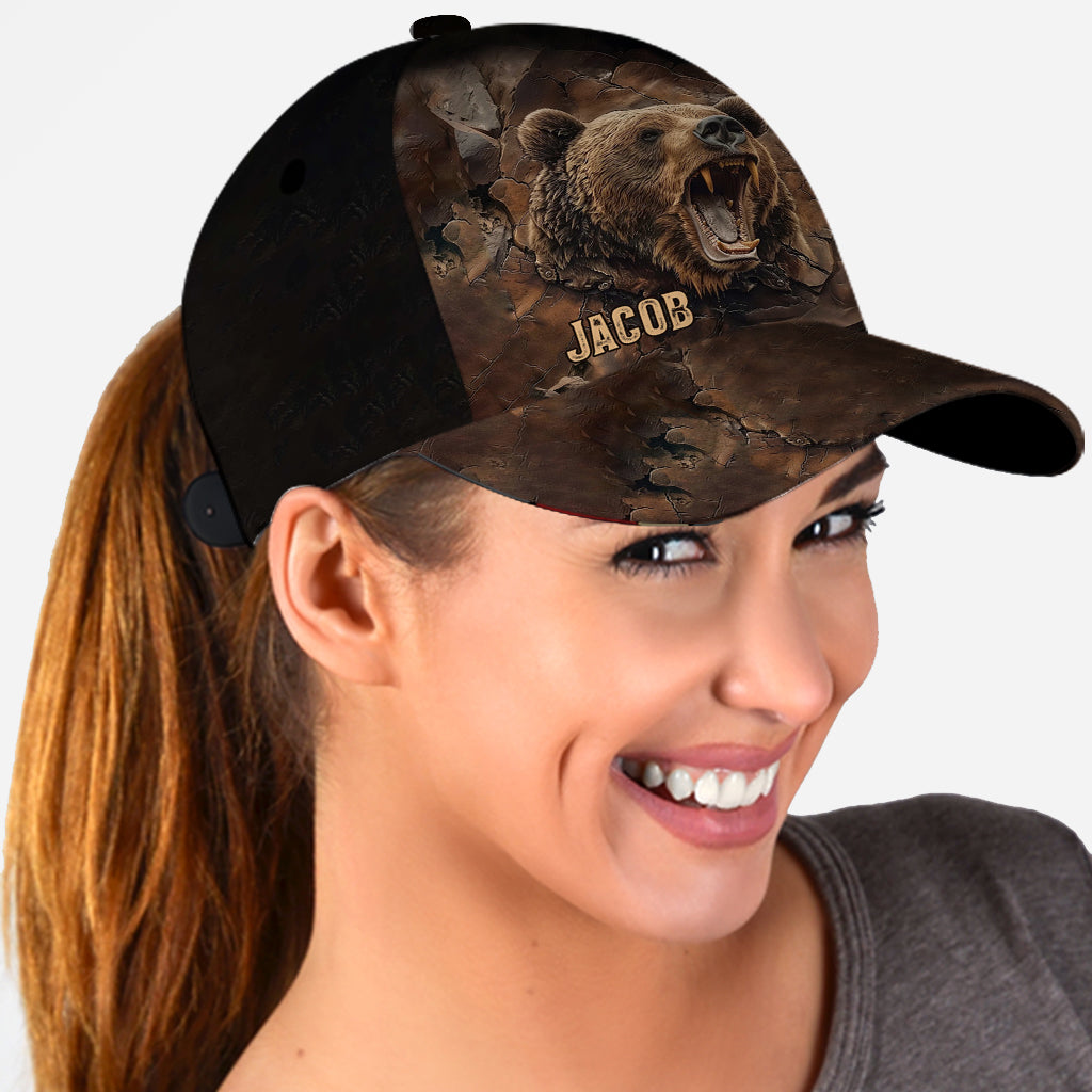 Grizzlies Roar Realistisches Bären-Design - Personalisierte Jagd-Klassiker-Kappe
