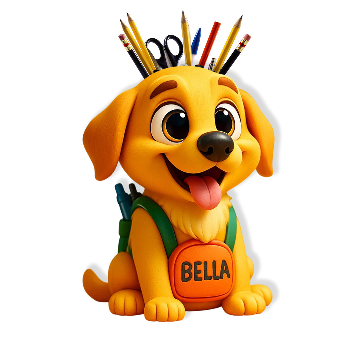 Niedlicher Stiftehalter für den Schreibtisch (Hund/Katze) – Personalisierter Schreibtisch-Organizer aus Holz mit Hundemotiv