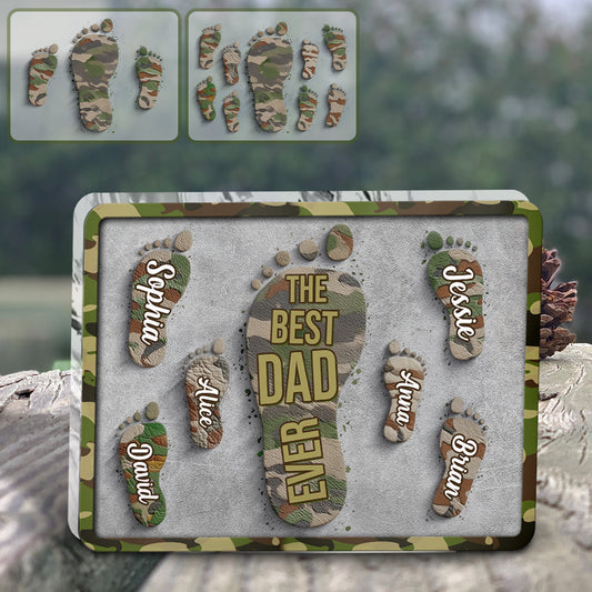 Bester Papa aller Zeiten – Papa-Fußabdruck – Personalisierte Acrylplakette in individueller Form für Väter