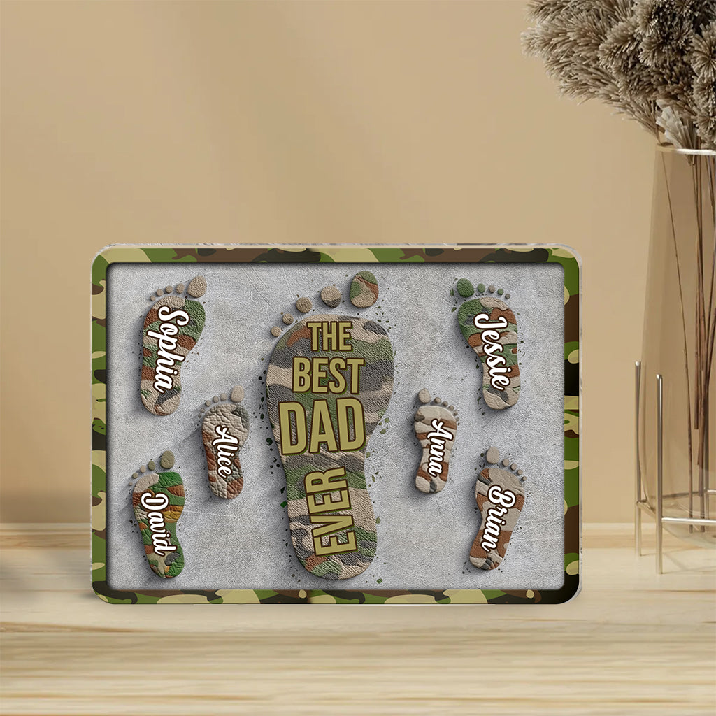 Bester Papa aller Zeiten – Papa-Fußabdruck – Personalisierte Acrylplakette in individueller Form für Väter