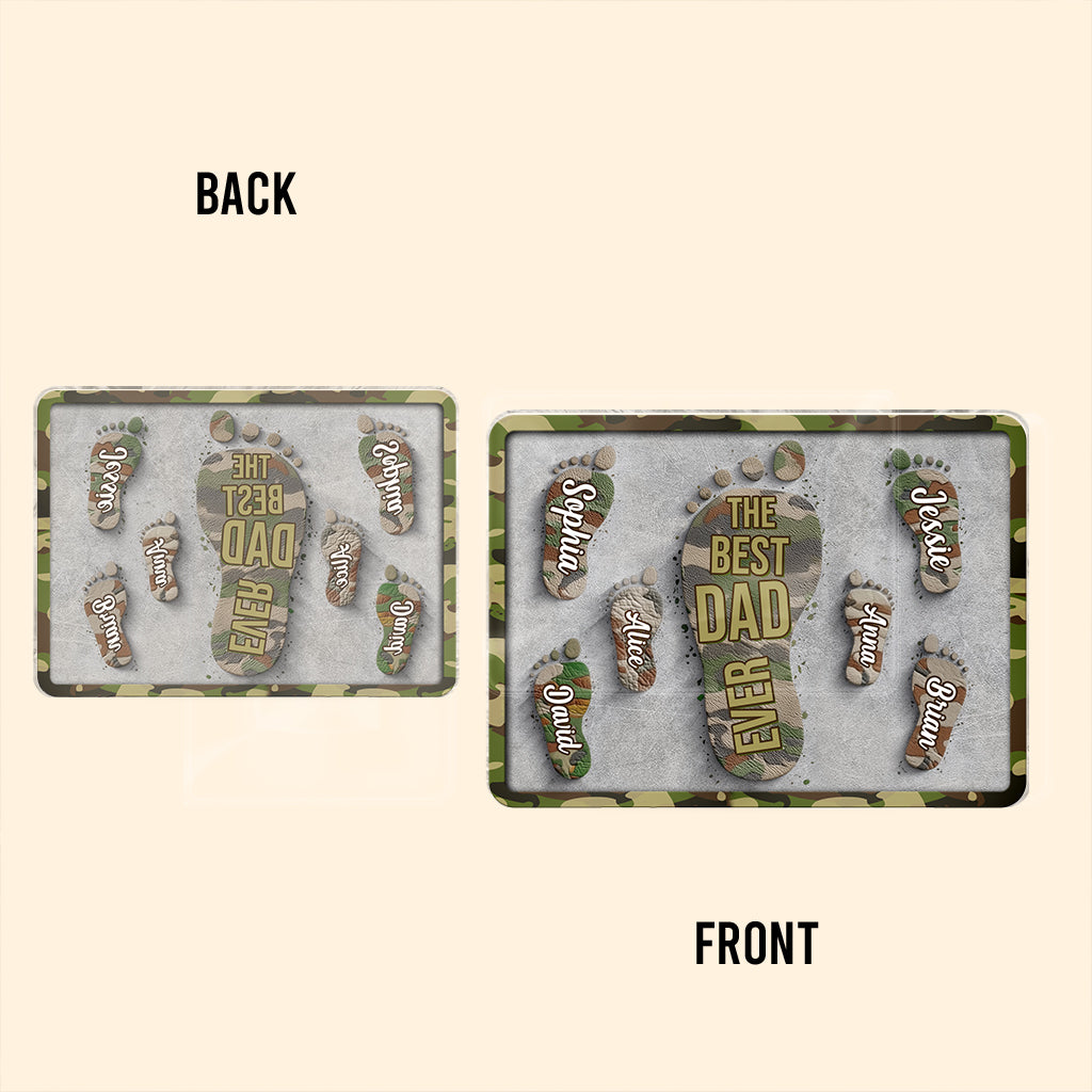 Bester Papa aller Zeiten – Papa-Fußabdruck – Personalisierte Acrylplakette in individueller Form für Väter