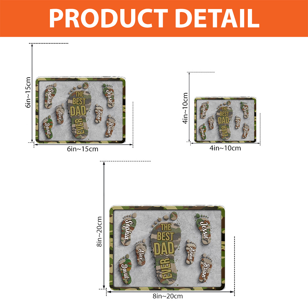 Bester Papa aller Zeiten – Papa-Fußabdruck – Personalisierte Acrylplakette in individueller Form für Väter
