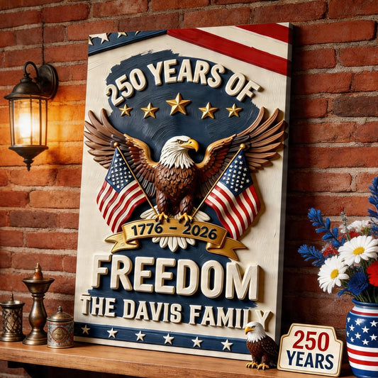 Amerika 250. Jubiläumsgeschenke - Personalisierte Unabhängigkeitstag/ 4. Juli Leinwand und Poster