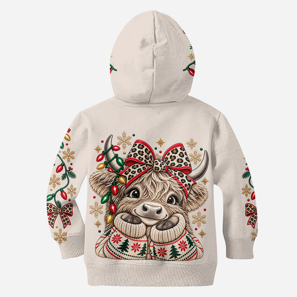 Christmas Highland Cow - Personalized Highland Cow Hoodie and Leggings