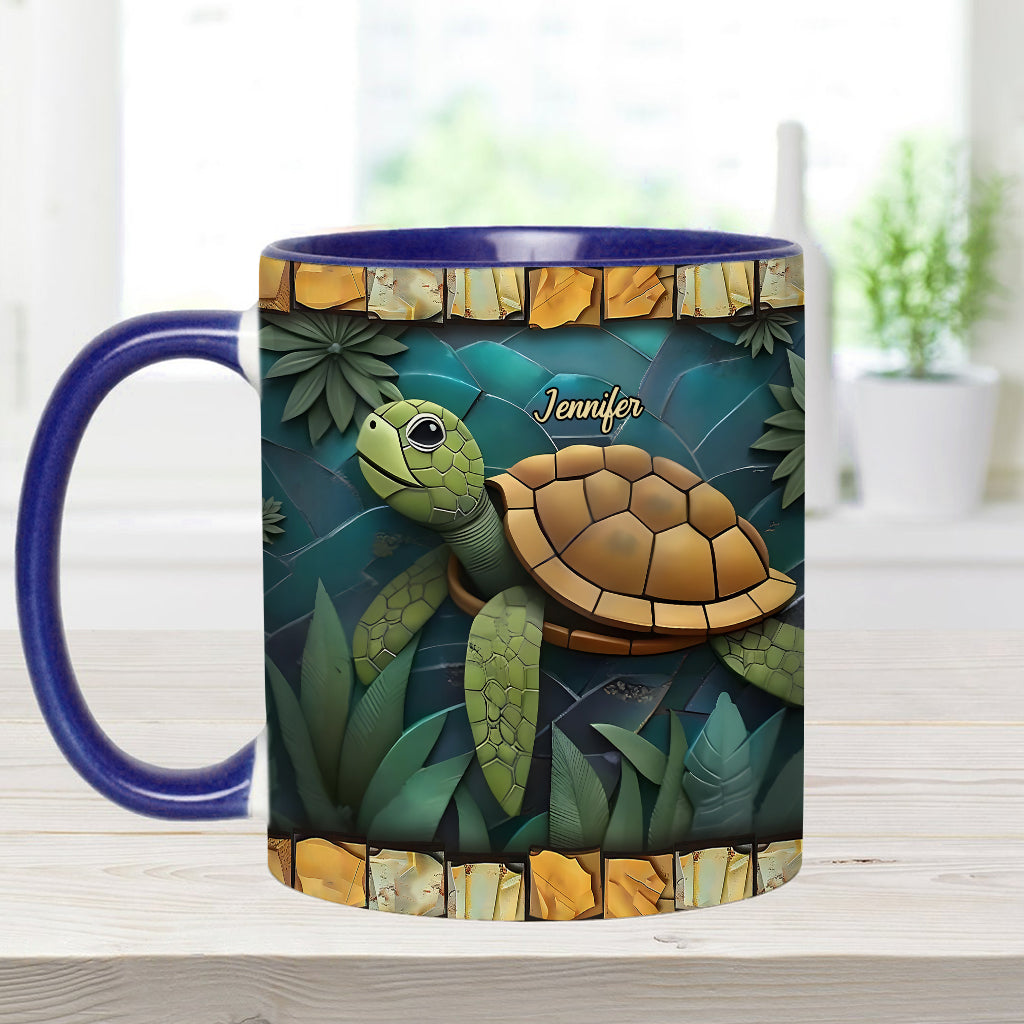 Adorable Turtle - Personalized Turtle Accent Mug